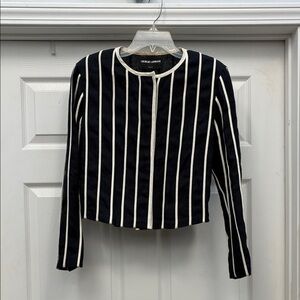 Giorgio Armani Navy and Cream Striped Blazer